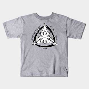 Triangle System with Swords and Black Letters Kids T-Shirt